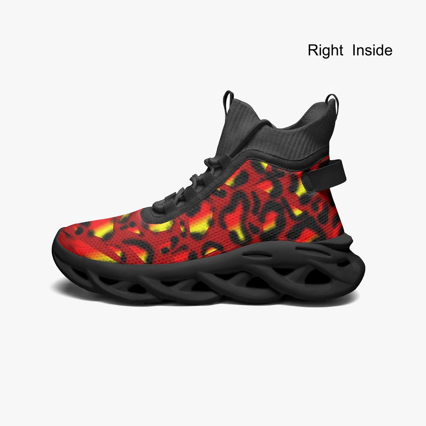 Vibrant Animal Print High-top Bounce Mesh Knit Sneakers