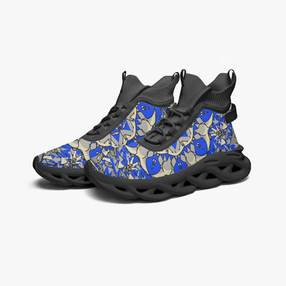 Blue Breeze High-top Bounce Mesh Knit Sneakers