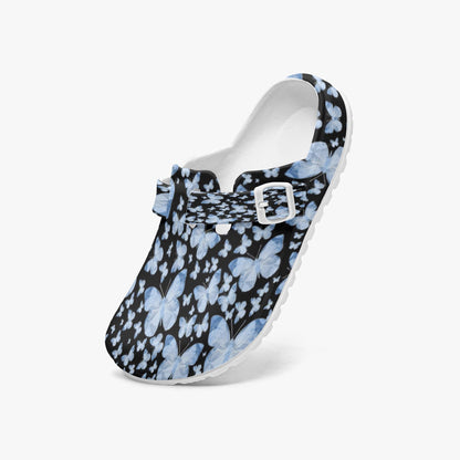 Butterflies In Black EVA Nurse Clogs