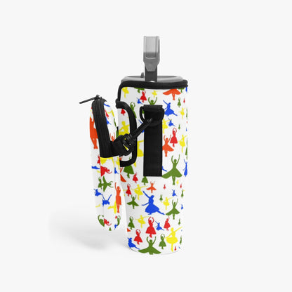Colorful Ballerina Tumbler Sleeve with Phone Holder
