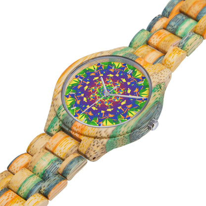 Heavenly Camouflage Wooden Watch - Green&Blue