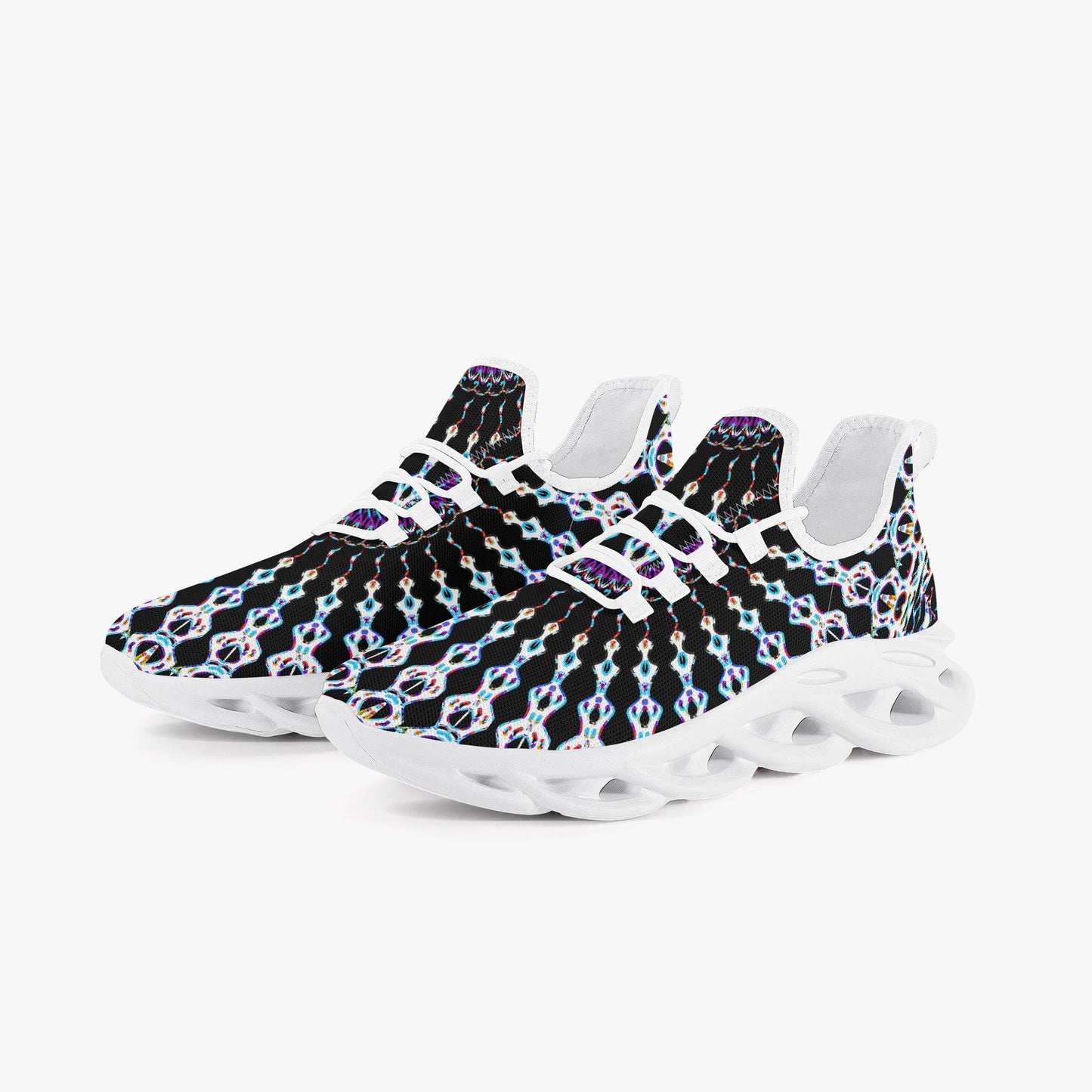 Web Wave Bounce Mesh Knit Sneakers - White