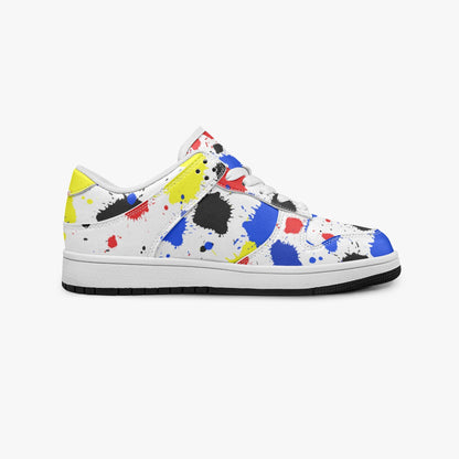 Paint Drip Dunk Stylish Low-Top Leather Sneakers