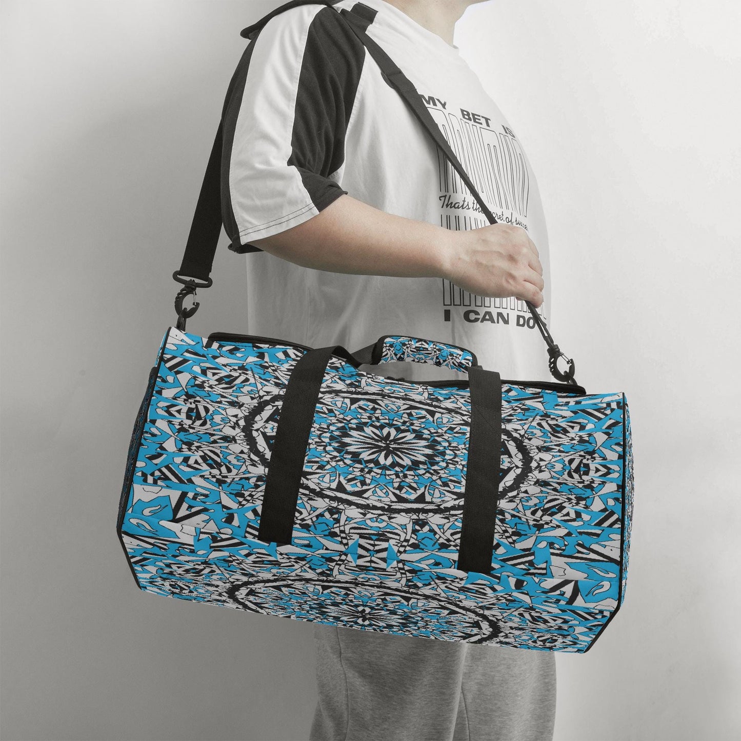 Flower Bloom In Blue Duffel Bag
