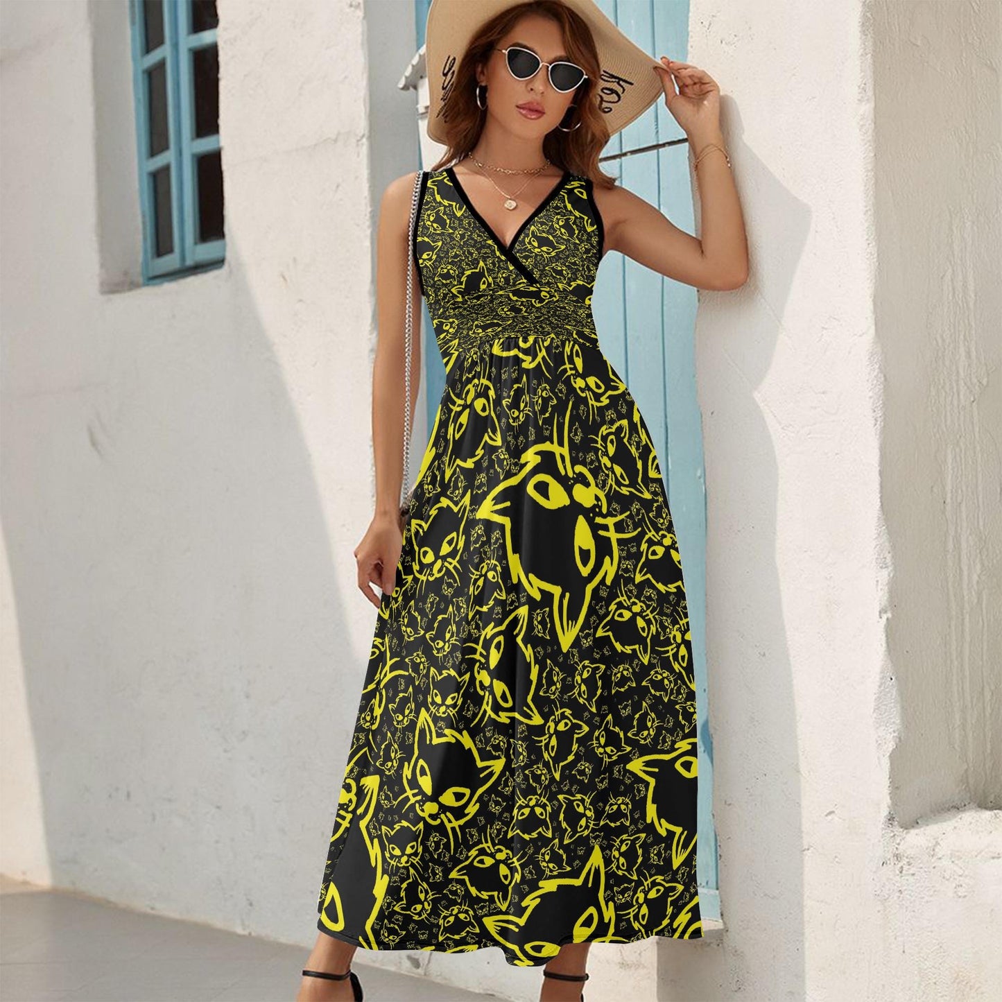 Yellow Mellow V-neck Sleeveless Dress