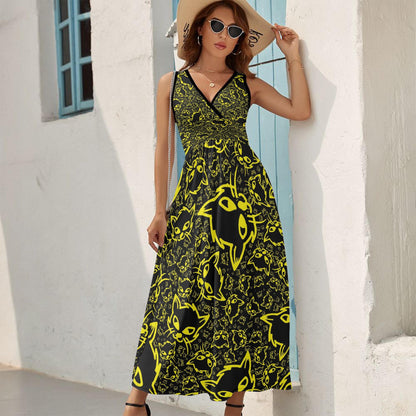 Yellow Mellow V-neck Sleeveless Dress