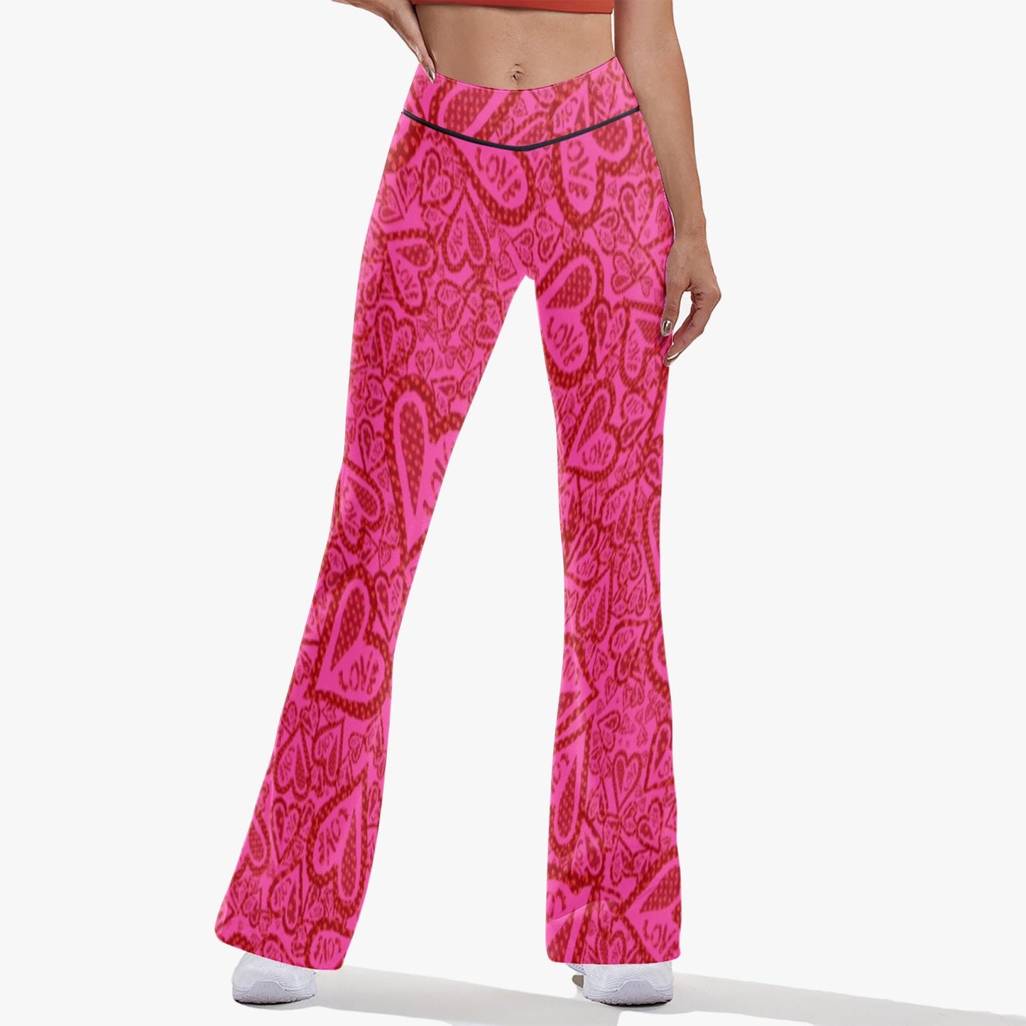 Hearts Of Love High-rise Bell-bottoms Yoga Pants