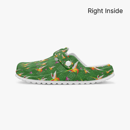 Humming Birds In Green EVA Nurse Clogs