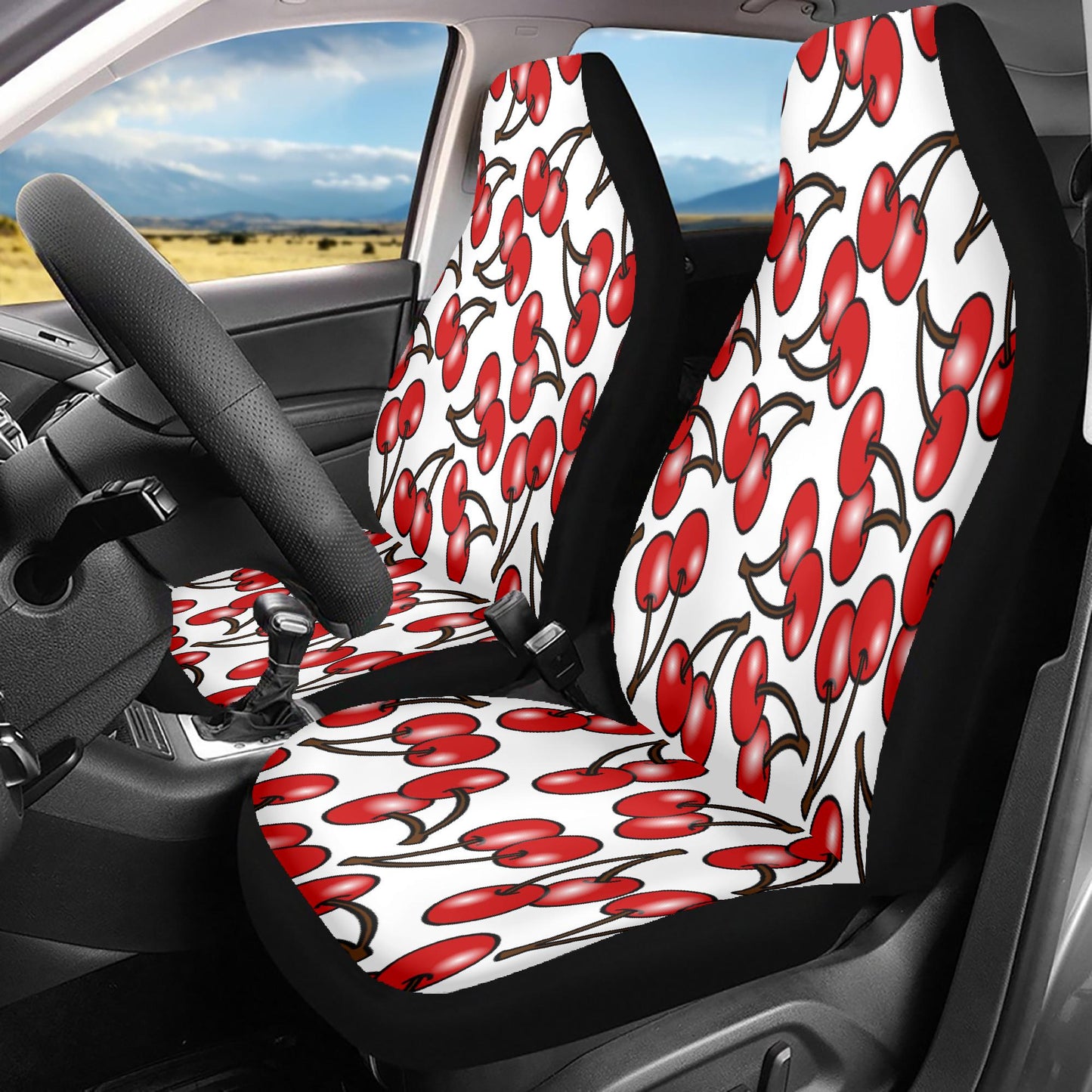 Cherry Blossom Microfiber Car Seat Covers - 3Pcs