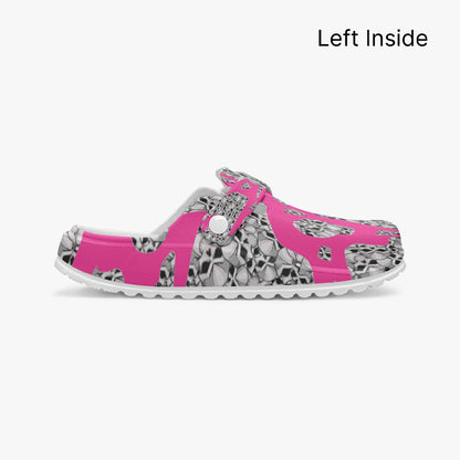 Skulls In Pink EVA Nurse Clogs