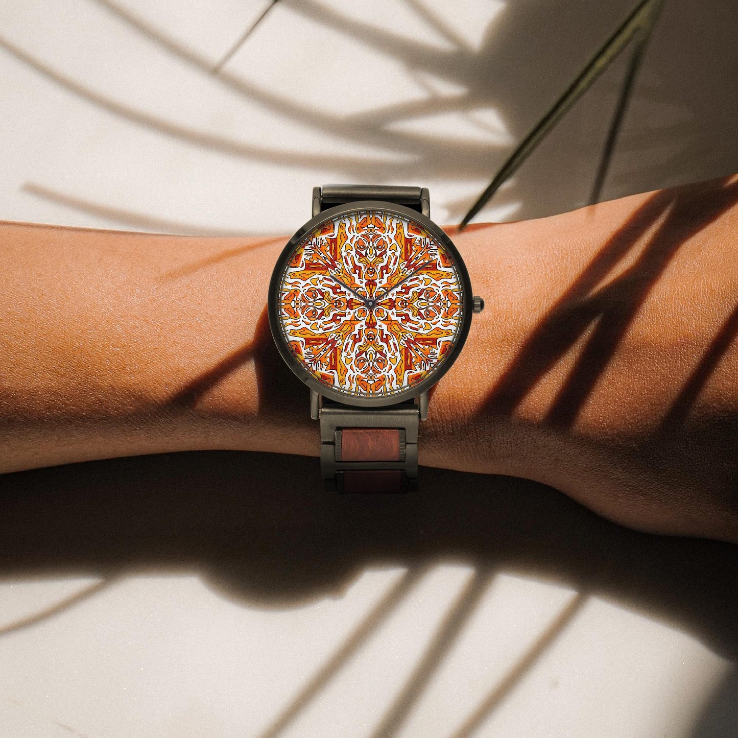 Heavenly Cross wooden Strap Quartz Watch - With Indicators