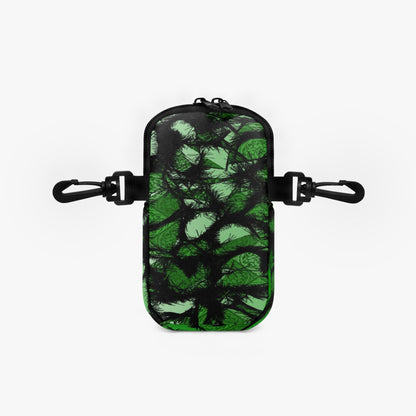 Green Furry Like Camouflage Tumbler Sleeve with Phone Holder