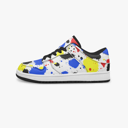 Paint Drip Dunk Stylish Low-Top Leather Sneakers