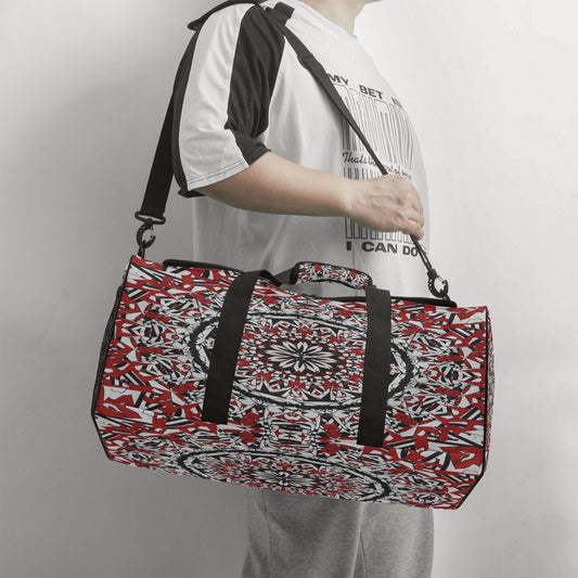 Flower Bloom In Red Duffel Bag