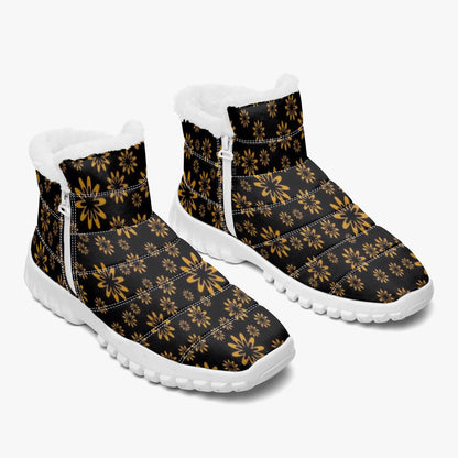 Flower Boomtelyah Cotton-pad Fur Zipper Up Boots