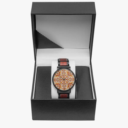 Heavenly Cross wooden Strap Quartz Watch - With Indicators