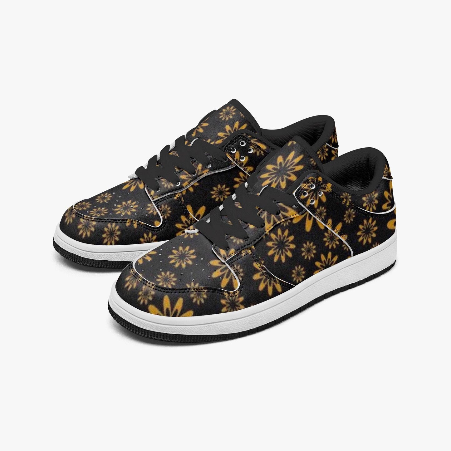 Flower Boomtelyah Dunk Stylish Low-Top Leather Sneakers