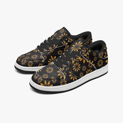 Flower Boomtelyah Dunk Stylish Low-Top Leather Sneakers
