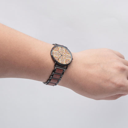 Heavenly Cross wooden Strap Quartz Watch - With Indicators
