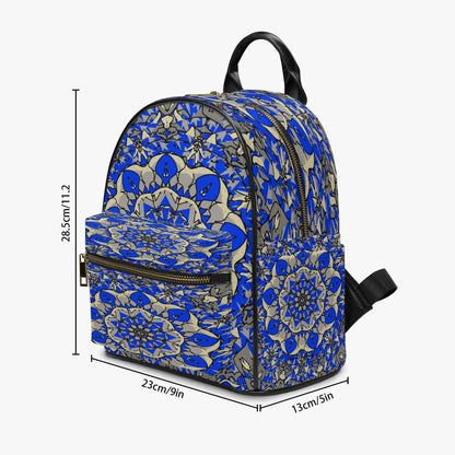 Blue Breeze All Over Printed PU Backpack