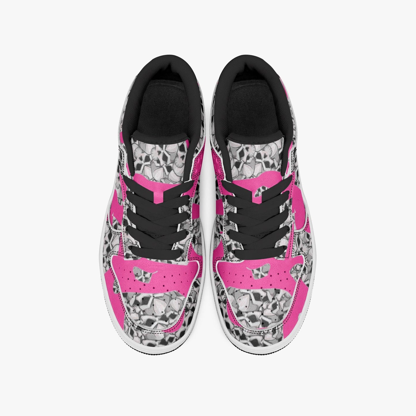 Skulls In Pink Dunk Stylish Low-Top Leather Sneakers