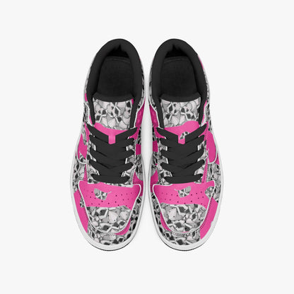 Skulls In Pink Dunk Stylish Low-Top Leather Sneakers