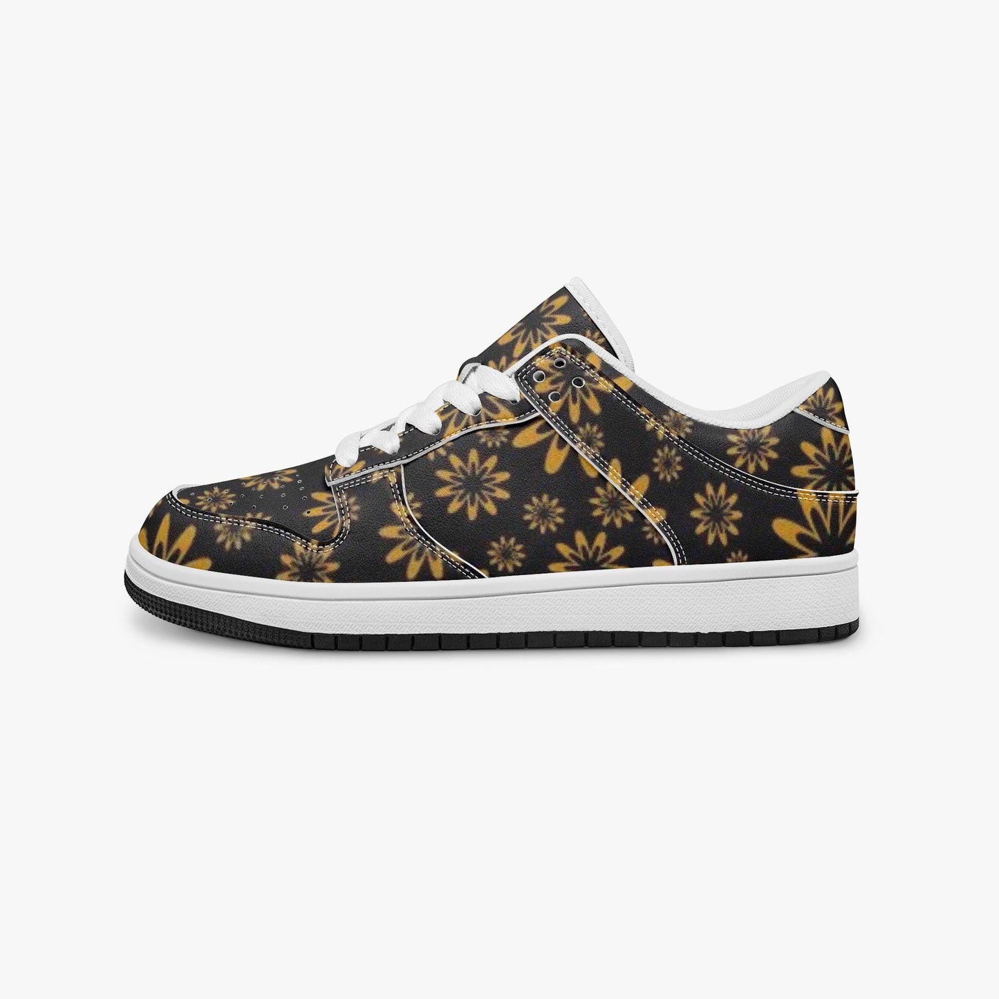 Flower Boomtelyah Dunk Stylish Low-Top Leather Sneakers