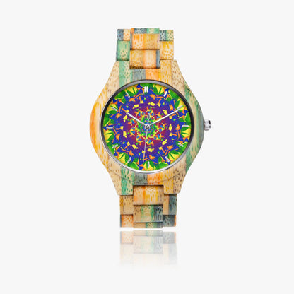 Heavenly Camouflage Wooden Watch - Green&Blue