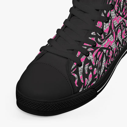 Skullfetti Classic High-Top Canvas Shoes - White/Black