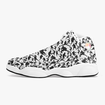 B-Ball Moves High-Top Leather Basketball Sneakers - White
