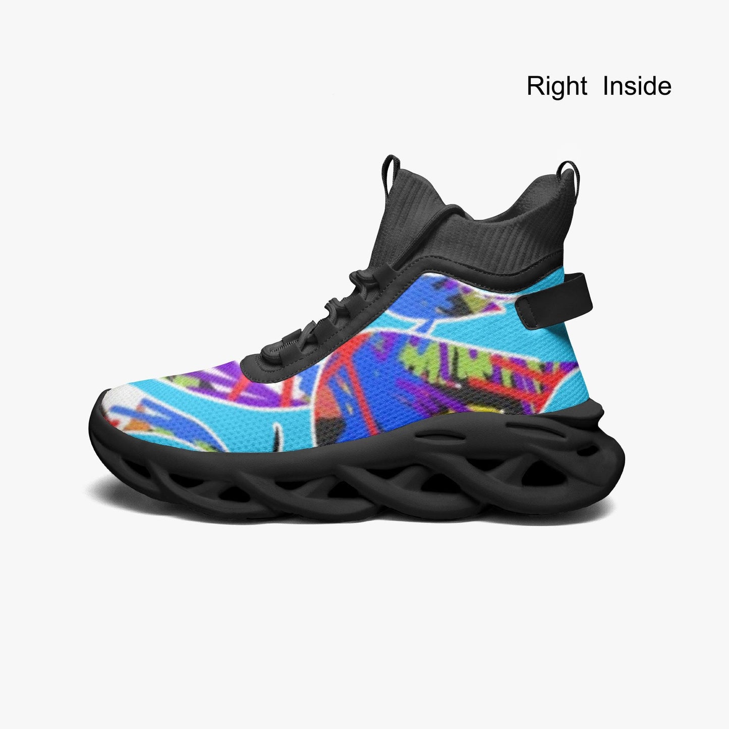 Blue Float High-top Bounce Mesh Knit Sneakers