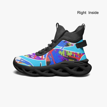Blue Float High-top Bounce Mesh Knit Sneakers