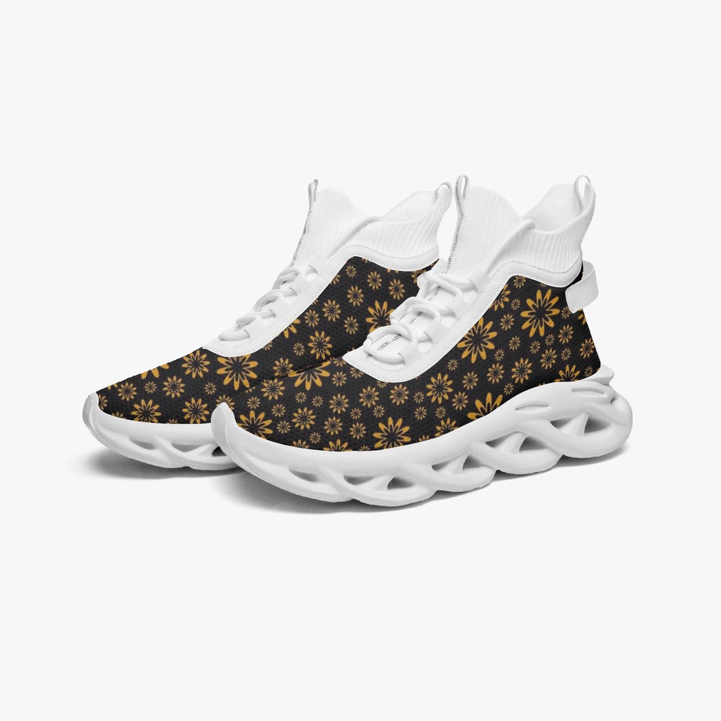 Flower Boomtelyah High-top Bounce Mesh Knit Sneakers