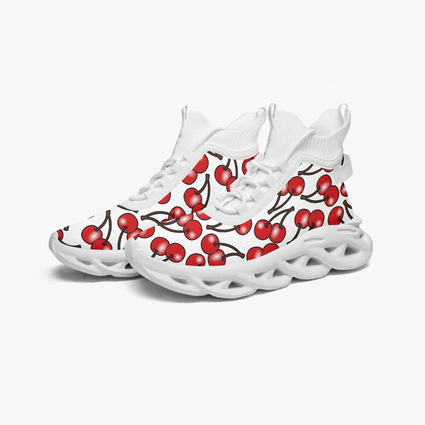 Cherry Blossom High-top Bounce Mesh Knit Sneakers
