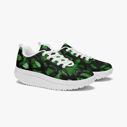 Green Fur Like Casual Women’s Mesh Rocking Shoes