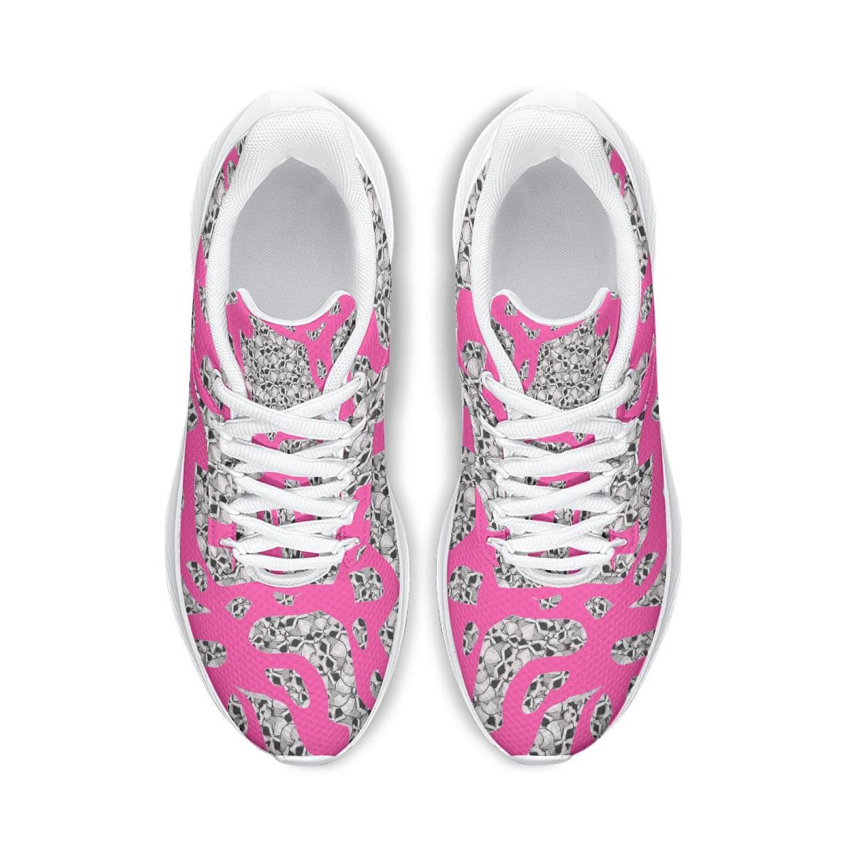 Skulls In Pink Waving Running Shoes