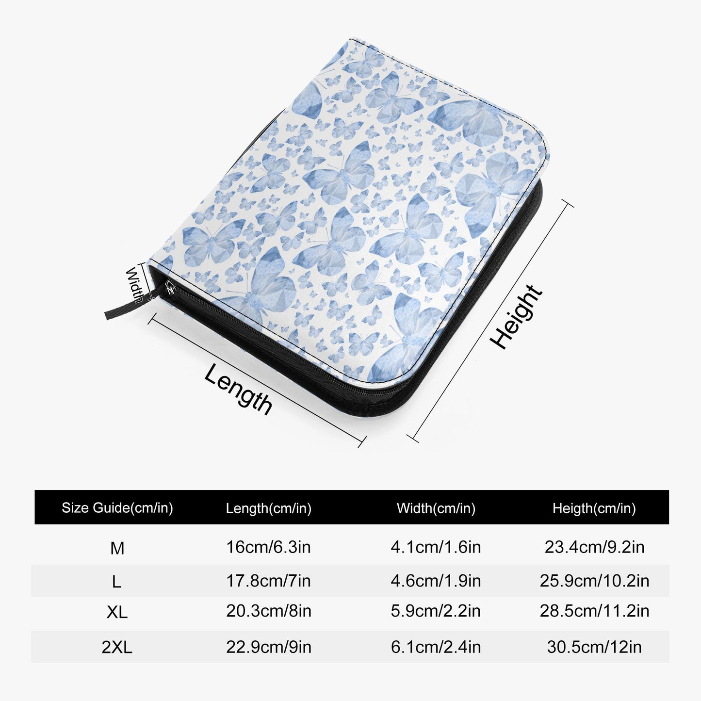 Blue Butterflies In White Bible Cover