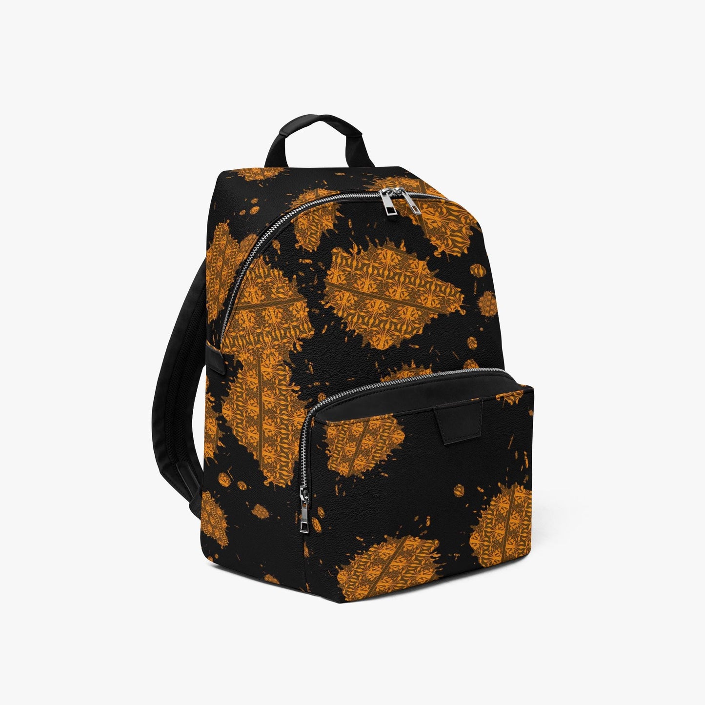 Rock Meteor Zipper-up Leather Backpack
