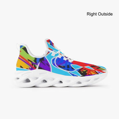 Blue FLOAT Bounce Mesh Knit Sneakers - White