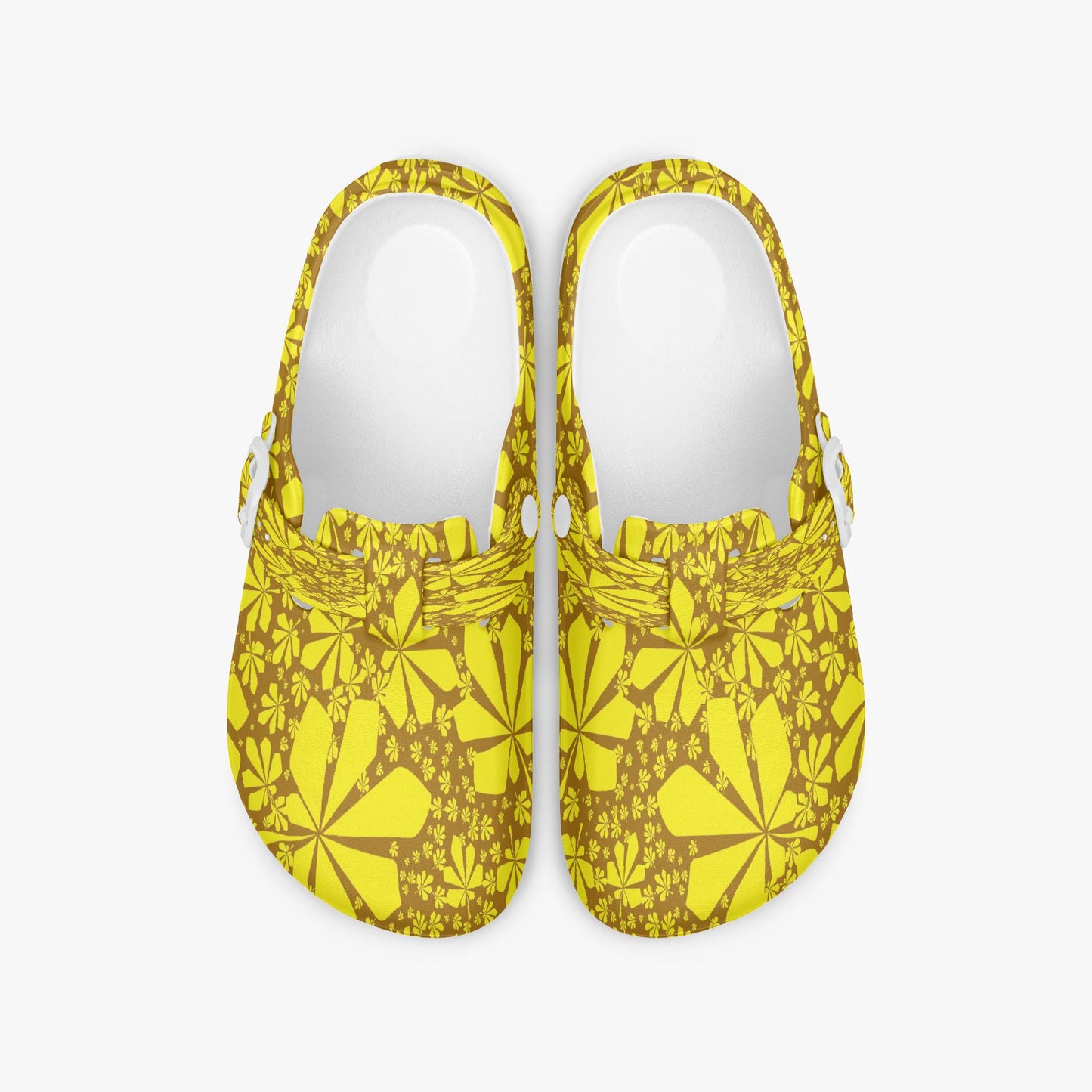 Yellow Floral EVA Nurse Clogs