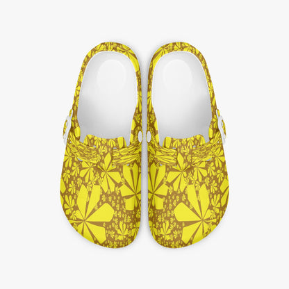 Yellow Floral EVA Nurse Clogs
