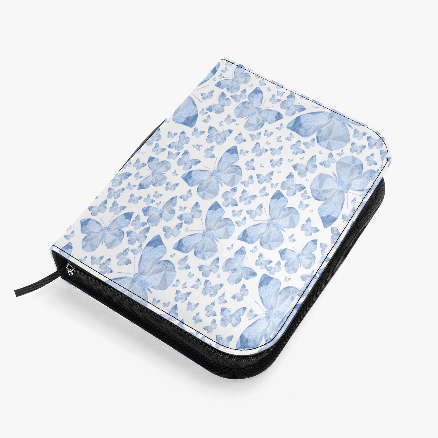 Blue Butterflies In White Bible Cover