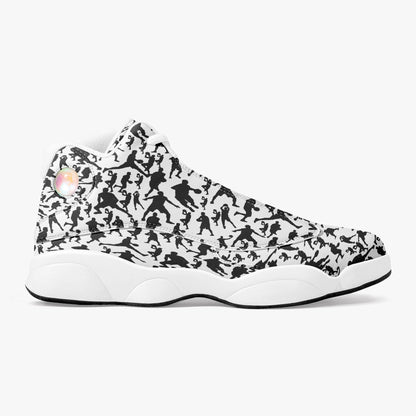 B-Ball Moves High-Top Leather Basketball Sneakers - White