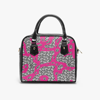 Skulls In Pink Casual Leather Saddle Bag