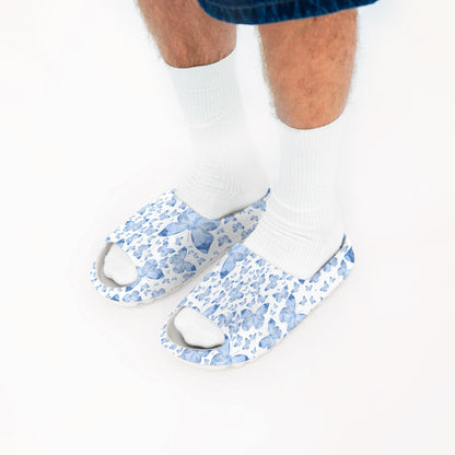 Blue Butterflies In White Slides