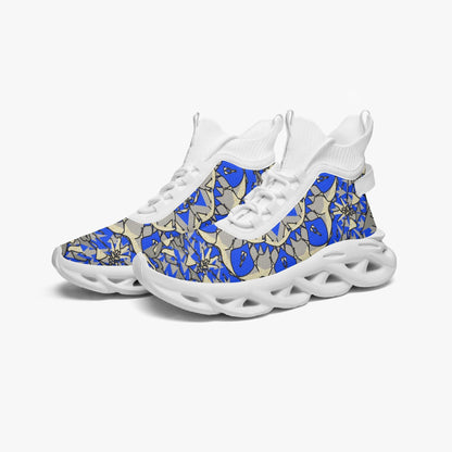 Blue Breeze High-top Bounce Mesh Knit Sneakers