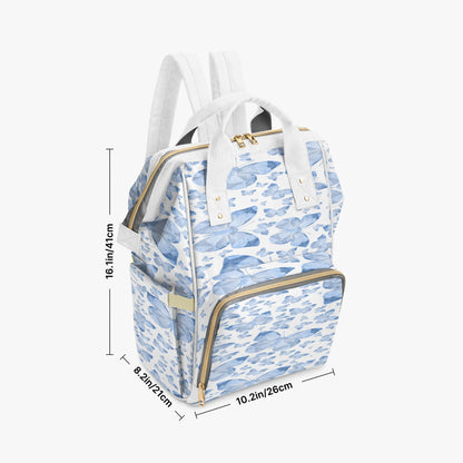 Blue Butterflies In White Baby Momaz Diaper Backpack