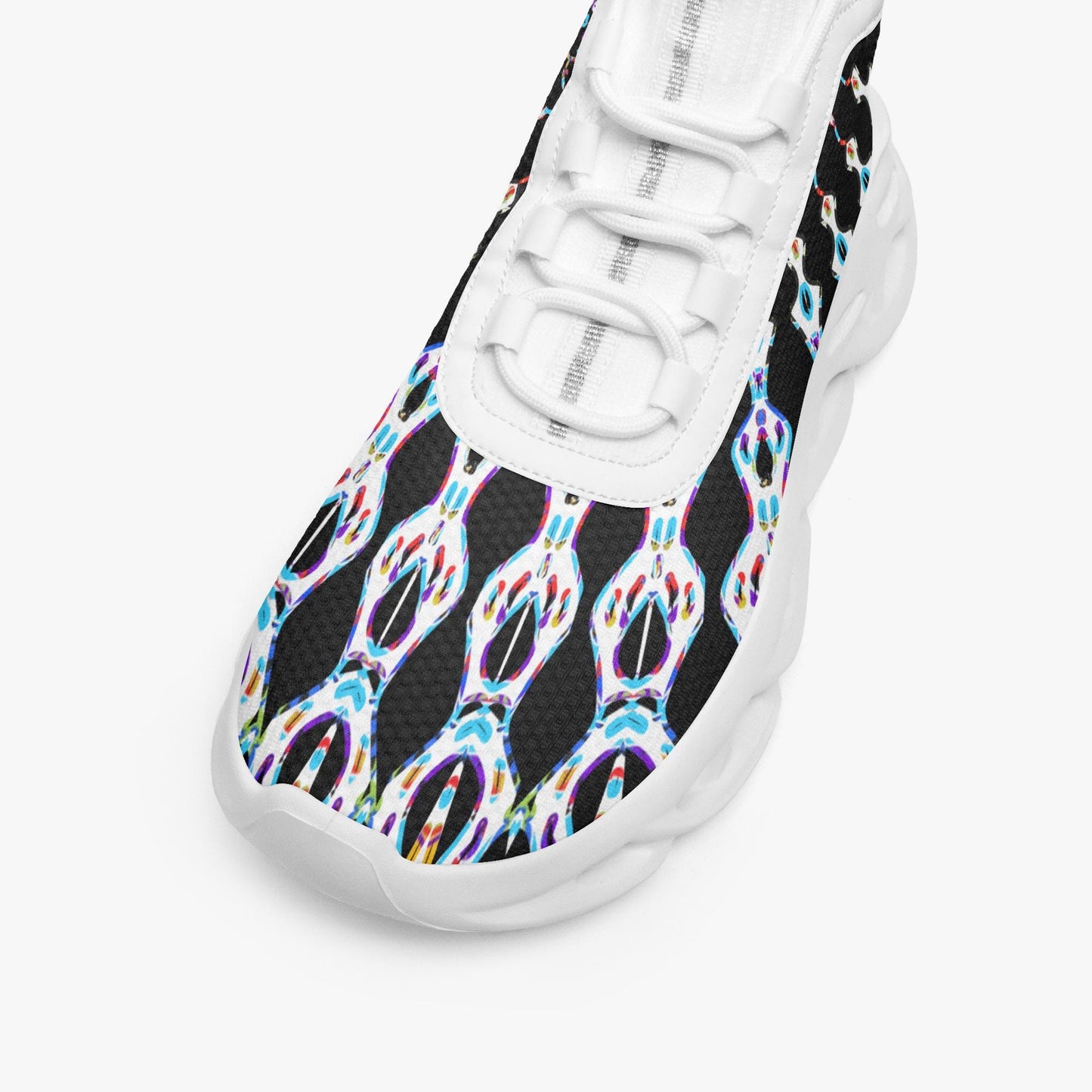 Web Wave High-top Bounce Mesh Knit Sneakers