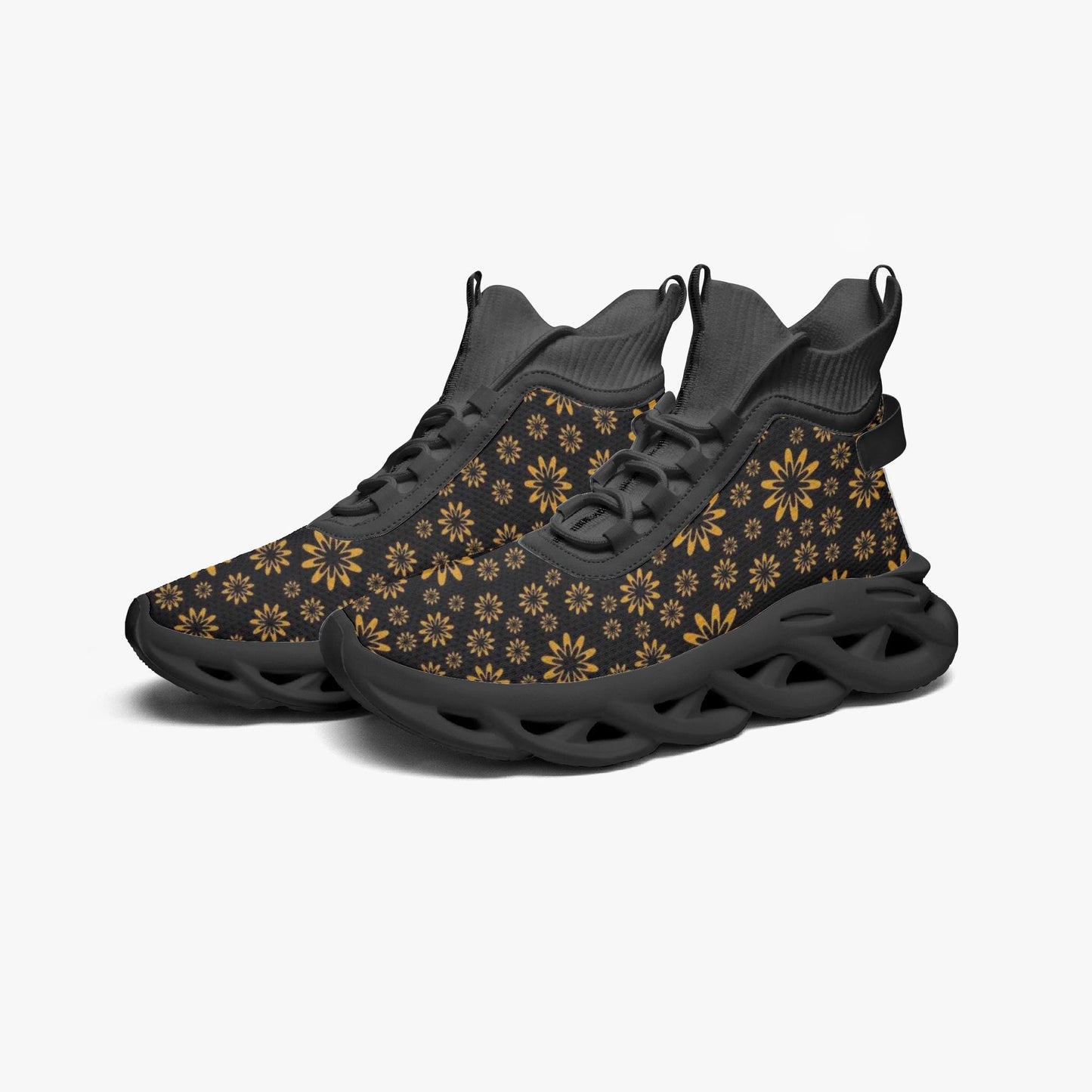 Flower Boomtelyah High-top Bounce Mesh Knit Sneakers