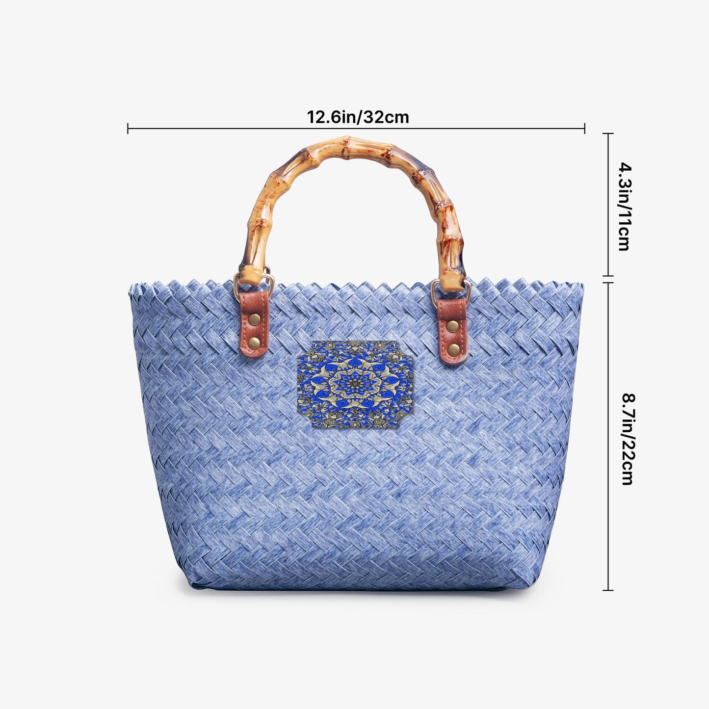 Blue Breeze Woven Basket Bag